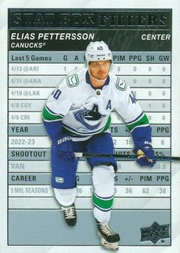 #SB-6 Elias Pettersson - Vancouver Canucks - 2023-24 Upper Deck - Stat Box Fillers Hockey