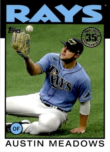#86B-6 Austin Meadows - Tampa Bay Rays - 2021 Topps - 1986 Topps Baseball 35th Anniversary Series One Baseball