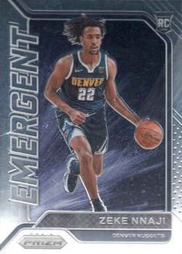 #6 Zeke Nnaji - Denver Nuggets - 2020-21 Panini Prizm - Emergent Basketball