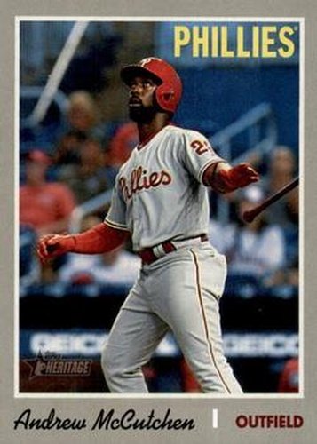 #702d Andrew McCutchen - Philadelphia Phillies - 2019 Topps Heritage Baseball