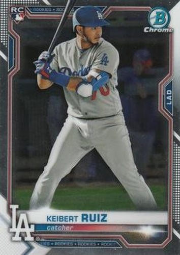 #70 Keibert Ruiz - Los Angeles Dodgers - 2021 Bowman Chrome Baseball