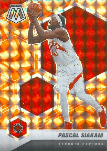 #70 Pascal Siakam - Toronto Raptors - 2020-21 Panini Mosaic - Mosaic Reactive Orange Basketball