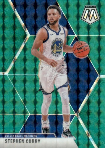 #70 Stephen Curry - Golden State Warriors - 2019-20 Panini Mosaic - Green Prizm Basketball