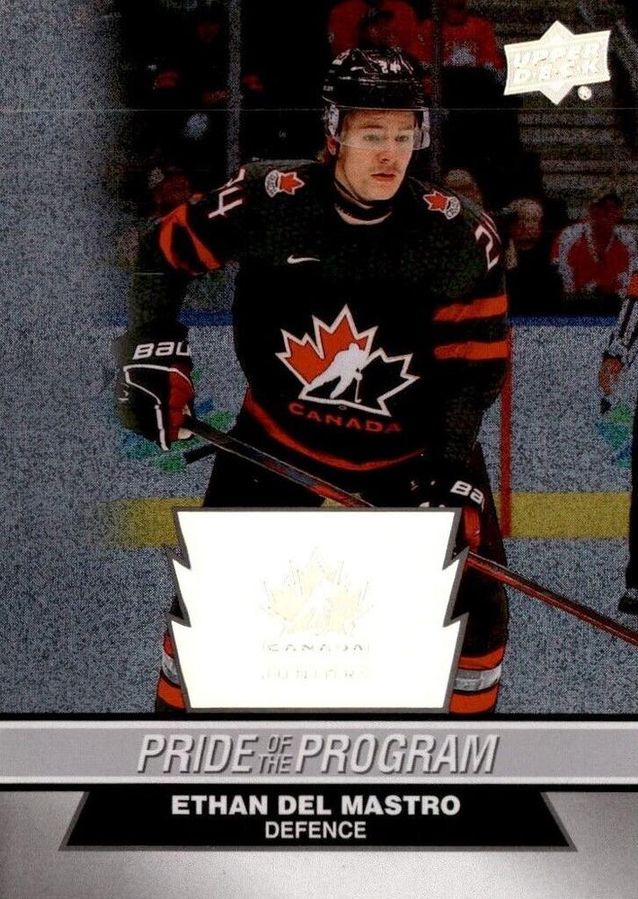 #70 Ethan Del Mastro - Canada - 2023 Upper Deck Team Canada Juniors - Patterned Foilboard Hockey