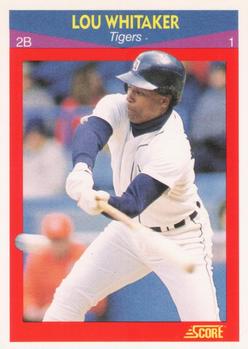 #71 Lou Whitaker - Detroit Tigers - 1990 Score 100 Superstars Baseball