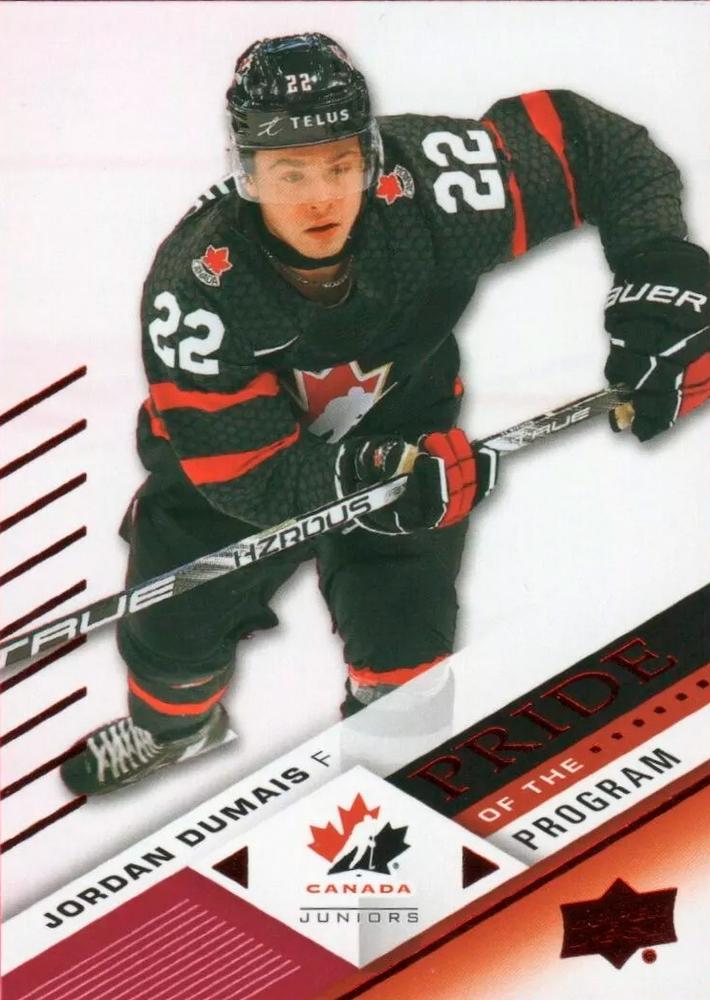 #71 Jordan Dumais - Canada - 2024 Upper Deck Team Canada Juniors - Red Foil Hockey