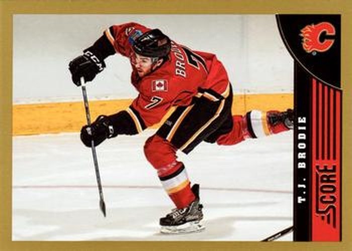 #71 T.J. Brodie - Calgary Flames - 2013-14 Score - Gold Hockey