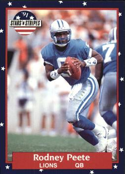 #72 Rodney Peete - Detroit Lions - 1991 Fleer Stars 'n Stripes Football