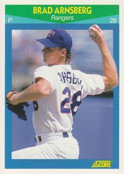 #72 Brad Arnsberg - Texas Rangers - 1990 Score Rising Stars Baseball