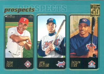 #731 Carlos Pena / Larry Barnes / DeWayne Wise - Anaheim Angels / Texas Rangers / Toronto Blue Jays - 2001 Topps Baseball
