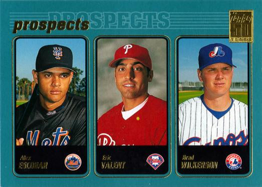 #733 Alex Escobar / Eric Valent / Brad Wilkerson - New York Mets / Philadelphia Phillies / Montreal Expos - 2001 Topps Baseball