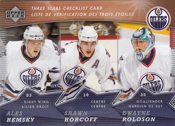 #CL4 Ales Hemsky / Shawn Horcoff / Dwayne Roloson - Edmonton Oilers - 2007-08 Upper Deck McDonald's - Three Stars Checklist Hockey