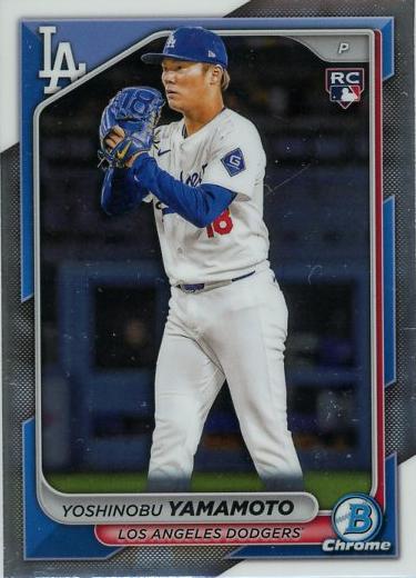 #73 Yoshinobu Yamamoto - Los Angeles Dodgers - 2024 Bowman Chrome Baseball