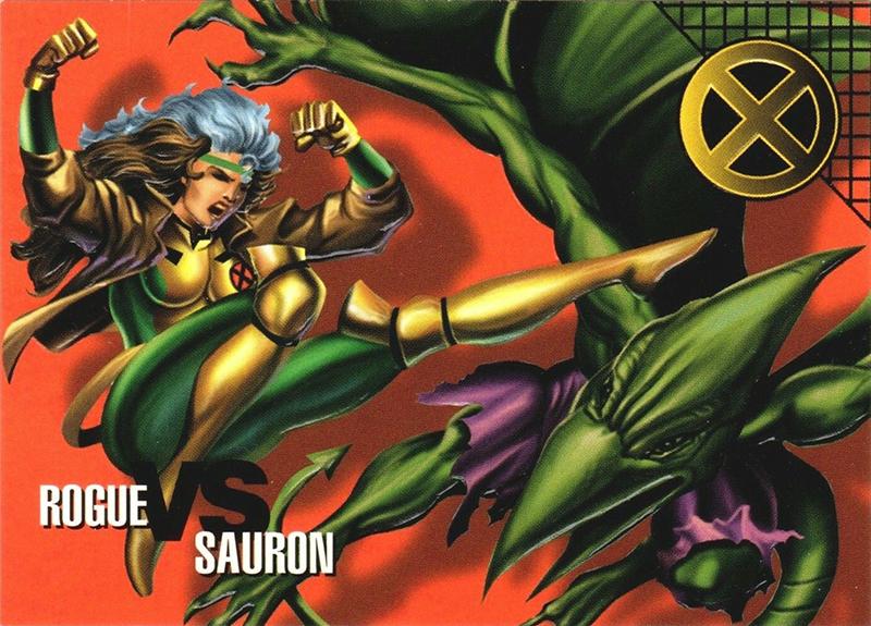#53 Rogue vs. Sauron - 1996 Fleer Marvel Vision