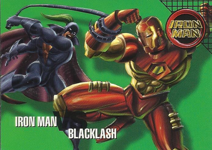 #95 Iron Man vs. Blacklash - 1996 Fleer Marvel Vision