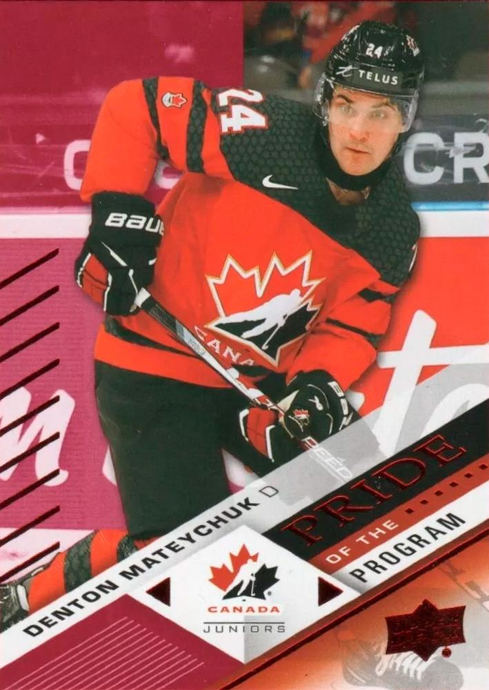 #74 Denton Mateychuk - Canada - 2024 Upper Deck Team Canada Juniors - Red Foil Hockey