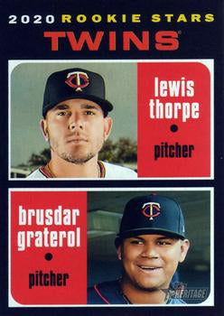 #74 Twins 2020 Rookie Stars Lewis Thorpe / Brusdar Graterol - Minnesota Twins - 2020 Topps Heritage Baseball
