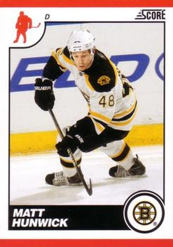 #74 Matt Hunwick - Boston Bruins - 2010-11 Score Hockey