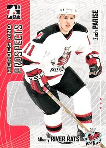 #74 Zach Parise - Albany River Rats - 2005-06 In The Game Heroes and Prospects Hockey