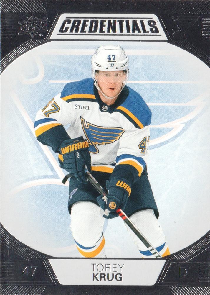 #75 Torey Krug - St. Louis Blues - 2022-23 Upper Deck Credentials Hockey