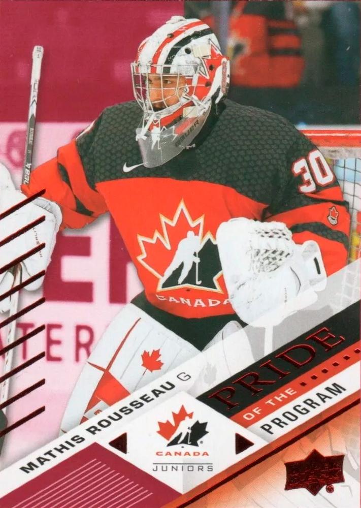 #75 Mathis Rousseau - Canada - 2024 Upper Deck Team Canada Juniors - Red Foil Hockey