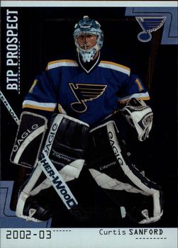 #75 Curtis Sanford - St. Louis Blues - 2002-03 Be a Player Between the Pipes Hockey