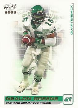#75 Nealon Greene - Saskatchewan Roughriders - 2003 Pacific CFL Football