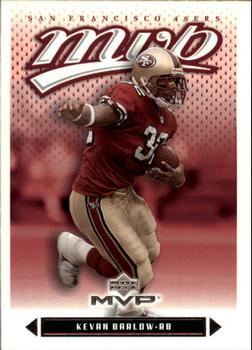 #75 Kevan Barlow - San Francisco 49ers - 2003 Upper Deck MVP Football
