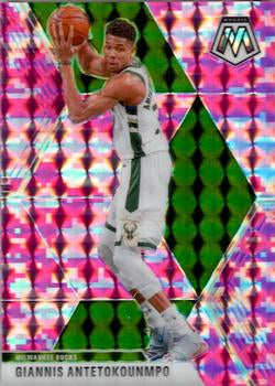 #75 Giannis Antetokounmpo - Milwaukee Bucks - 2019-20 Panini Mosaic - Camo Pink Basketball