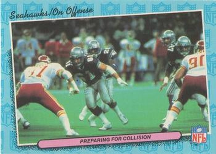 #76 Preparing for Collision Offense - Seattle Seahawks - 1986 Fleer Team Action Football
