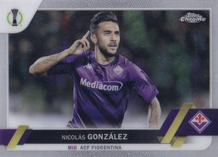 #77 Nicolás González - Fiorentina - 2022-23 Topps Chrome UEFA Club Competitions Soccer