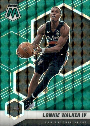#79 Lonnie Walker IV - San Antonio Spurs - 2020-21 Panini Mosaic - Mosaic Green Basketball