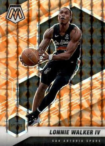 #79 Lonnie Walker IV - San Antonio Spurs - 2020-21 Panini Mosaic - Mosaic Reactive Orange Basketball