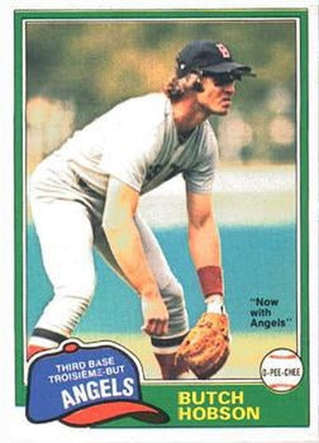 #7 Butch Hobson - California Angels - 1981 O-Pee-Chee - Gray Back Baseball