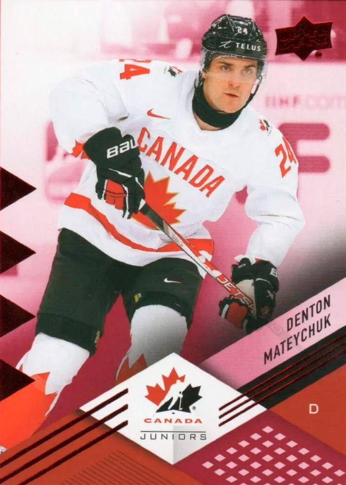 #7 Denton Mateychuk - Canada - 2024 Upper Deck Team Canada Juniors - Red Foil Hockey