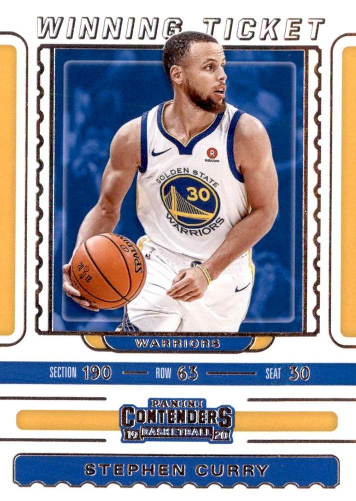 #7 Stephen Curry - Golden State Warriors - 2019-20 Panini Contenders - Winning Ticket Basketball