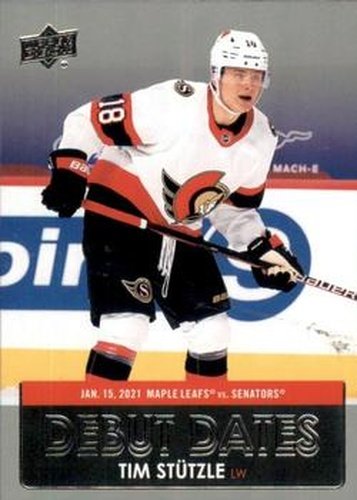 #DD-7 Tim Stutzle - Ottawa Senators - 2021-22 Upper Deck - Debut Dates Hockey
