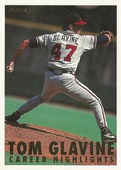 #7b Tom Glavine - Atlanta Braves - 1993 Fleer - Tom Glavine Career Highlights Baseball