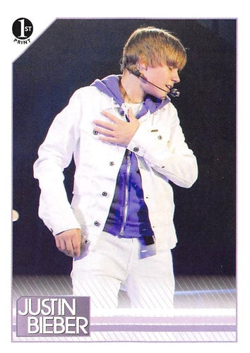 #80 Even with his hand on his heart, Justin showed - 2010 Panini Justin Bieber