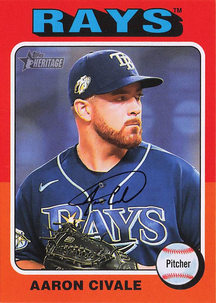 #80 Aaron Civale - Tampa Bay Rays - 2024 Topps Heritage Baseball