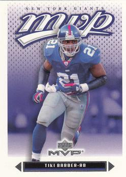 #80 Tiki Barber - New York Giants - 2003 Upper Deck MVP Football