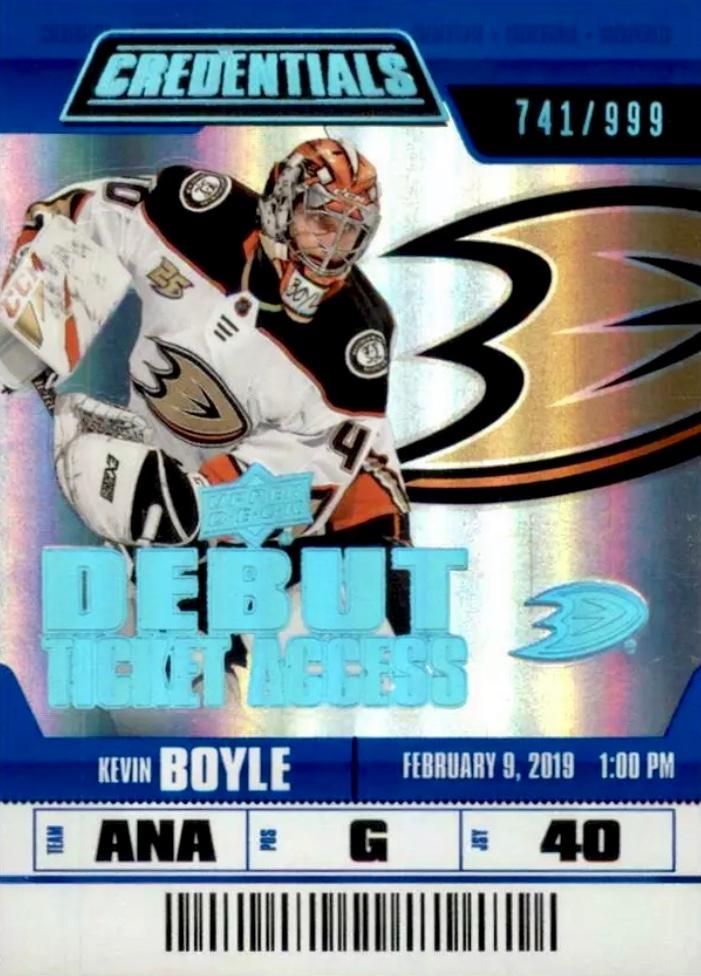 #81 Kevin Boyle - Anaheim Ducks - 2019-20 Upper Deck Credentials Hockey