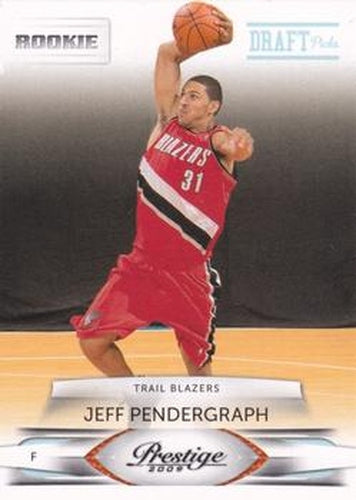 #231 Jeff Pendergraph - Portland Trail Blazers - 2009-10 Panini Prestige - Draft Picks Light Blue Basketball
