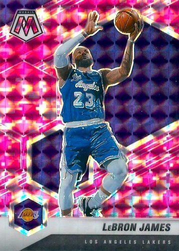 #81 LeBron James - Los Angeles Lakers - 2020-21 Panini Mosaic - Mosaic Camo Pink Basketball