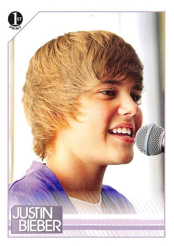 #81 Justin was having a hard time answering questi - 2010 Panini Justin Bieber