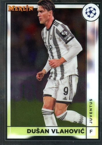 #82 Dušan Vlahovi - Juventus - 2022-23 Merlin Chrome UEFA Club Competitions Soccer