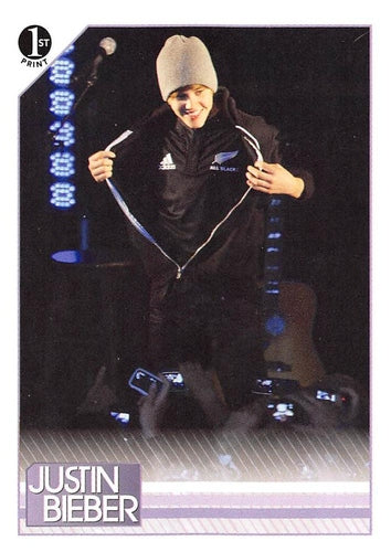 #82 Even though he was in Auckland, New Zealand fo - 2010 Panini Justin Bieber