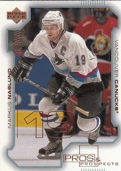 #83 Markus Naslund - Vancouver Canucks - 2000-01 Upper Deck Pros & Prospects Hockey