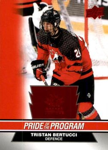 #83 Tristan Bertucci - Canada - 2023 Upper Deck Team Canada Juniors - Red Foil Hockey