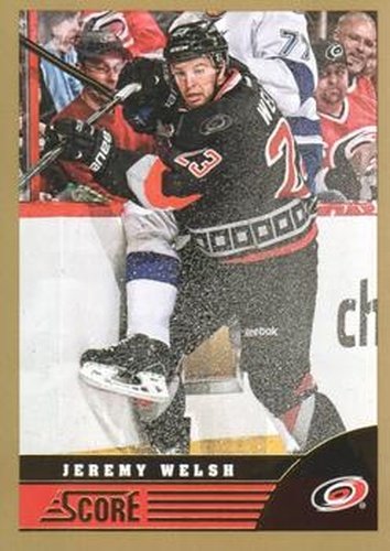 #83 Jeremy Welsh - Carolina Hurricanes - 2013-14 Score - Gold Hockey